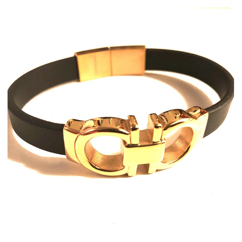 Gold and black bracelet